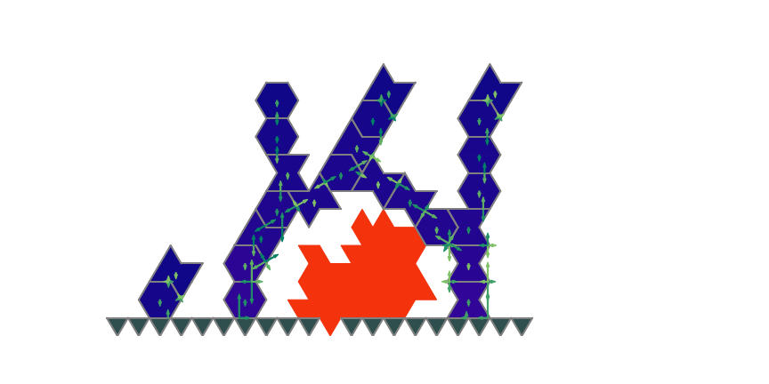 Structure with obstacles